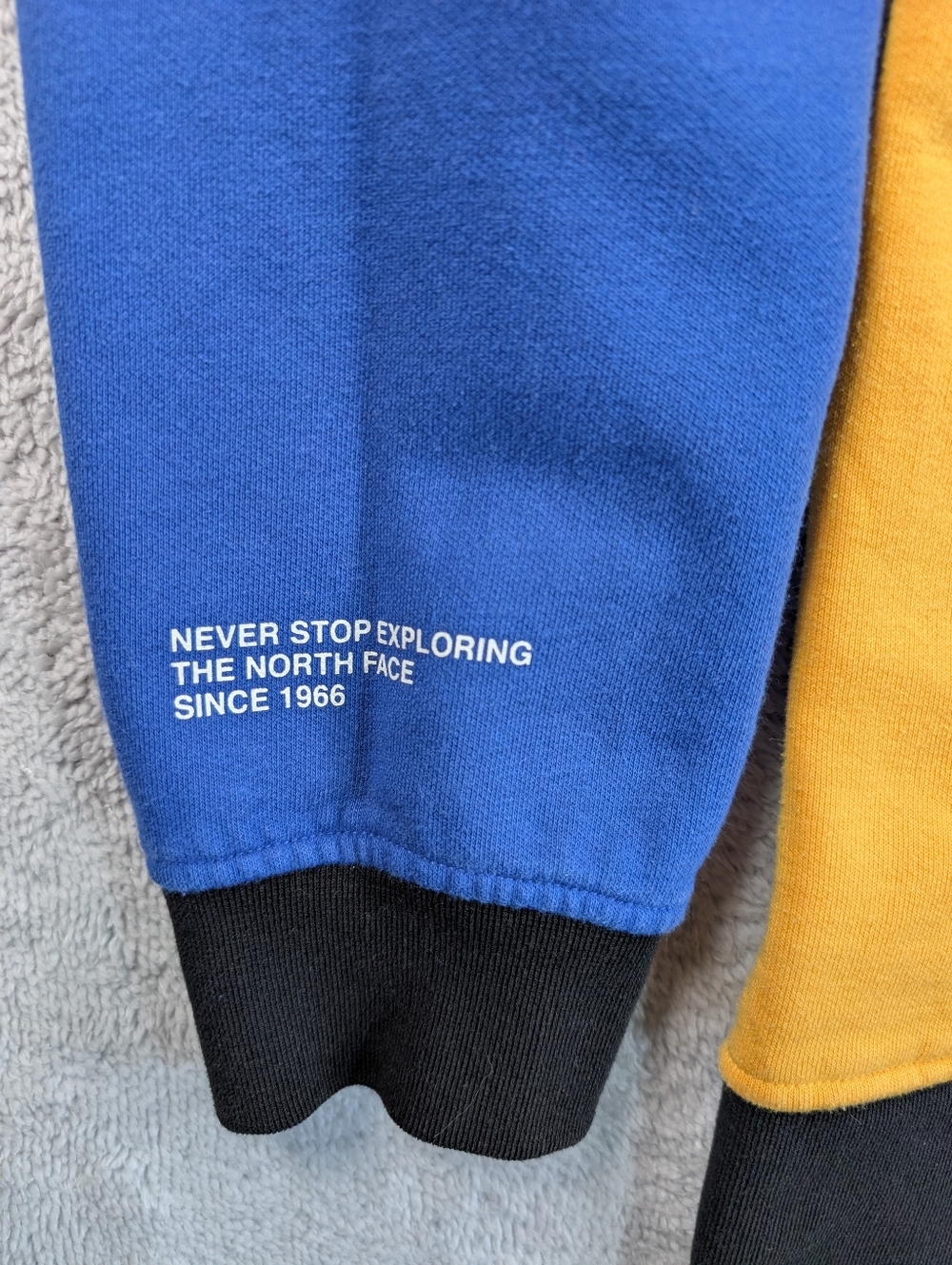 The North Face Full Zip Hoodie Mens M‎ Blue Yellow Colorblock Jacket - Picture 6 of 9